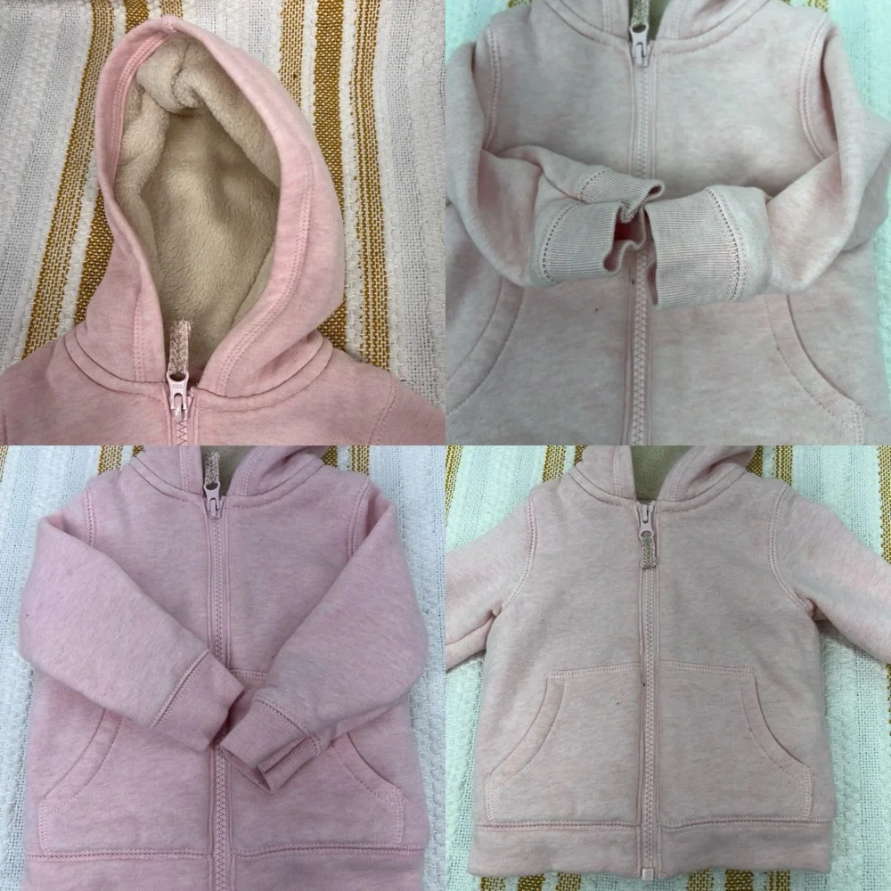 Baby Girls Zip-Up Fleece Hoodie 12M Heather Carters‎